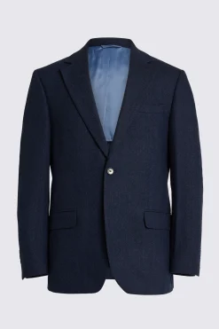 Regular Fit Ink Herringbone Suit