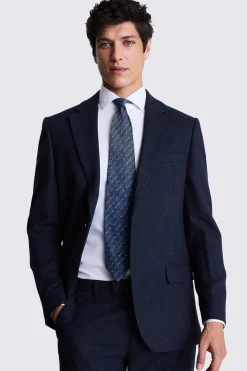 Regular Fit Ink Herringbone Suit