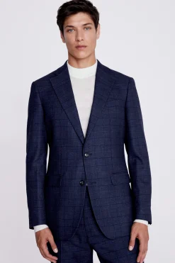 Regular Fit Navy Black Check Suit