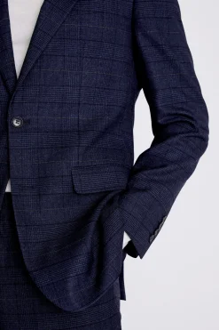 Regular Fit Navy Black Check Suit