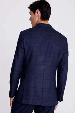Regular Fit Navy Black Check Suit