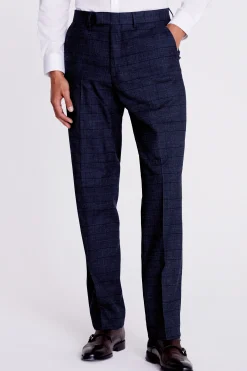 Regular Fit Navy Black Check Suit
