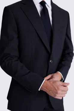 Regular Fit Navy Check Suit