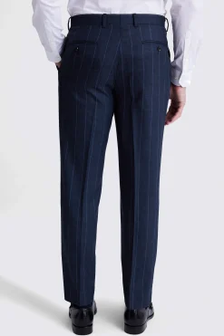 Regular Fit Navy Stripe Trousers