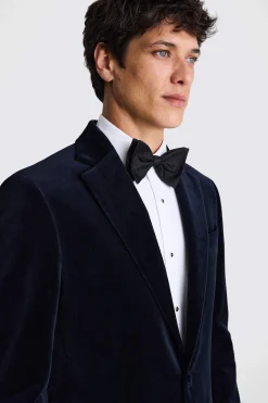 Regular Fit Navy Velvet Jacket