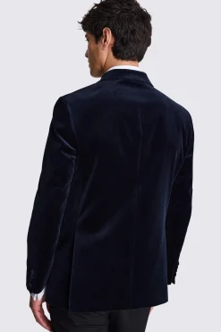 Regular Fit Navy Velvet Jacket