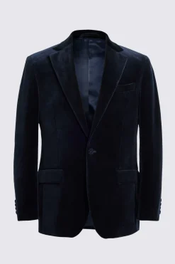 Regular Fit Navy Velvet Jacket