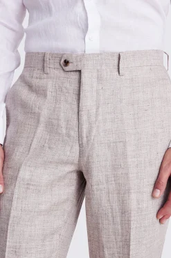 Regular Fit Oatmeal Linen Trousers