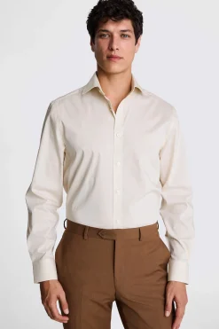 Regular Fit Off White Stretch Shirt
