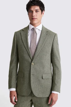 Regular Fit Sage Herringbone Suit