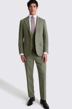 Regular Fit Sage Herringbone Suit