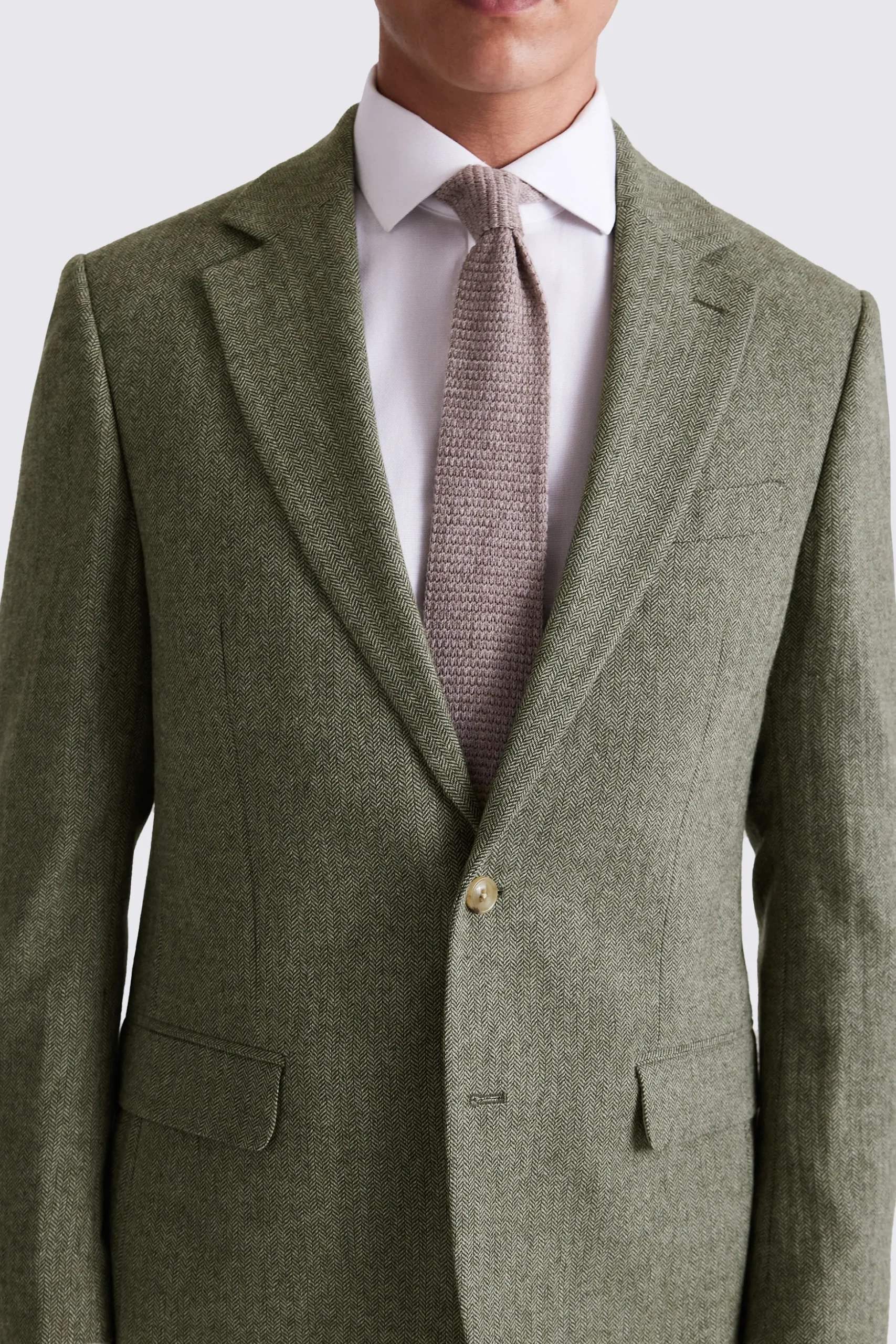 Regular Fit Sage Herringbone Suit