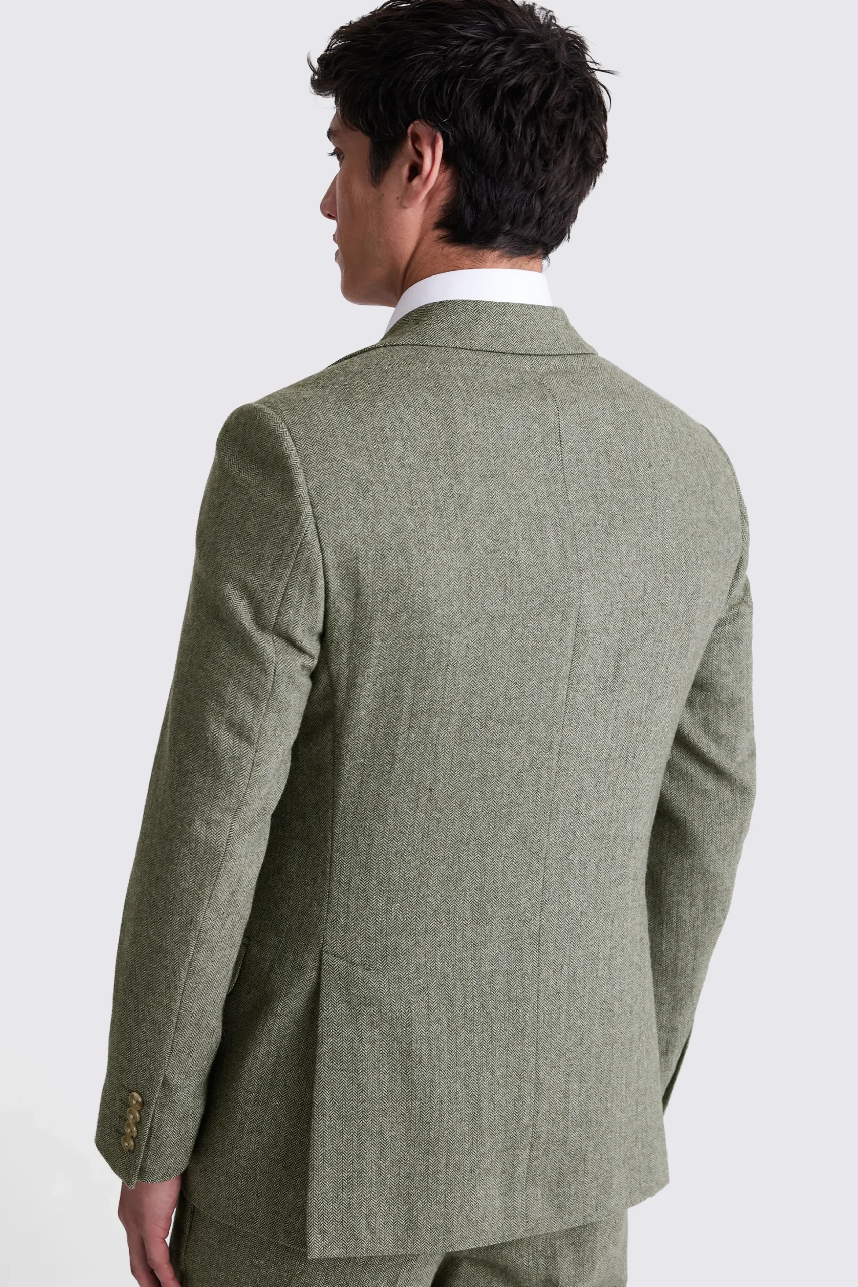 Regular Fit Sage Herringbone Suit