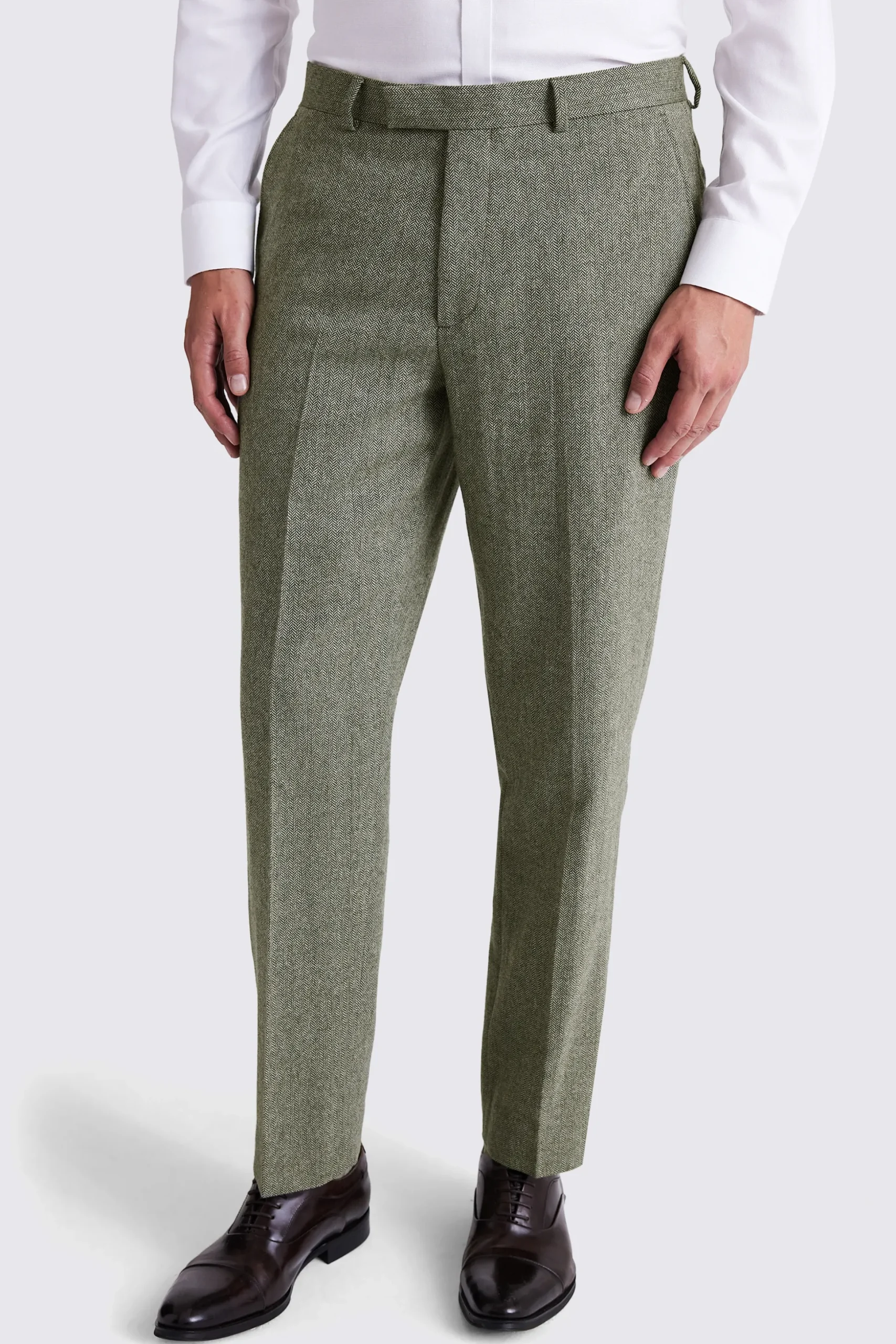 Regular Fit Sage Herringbone Suit