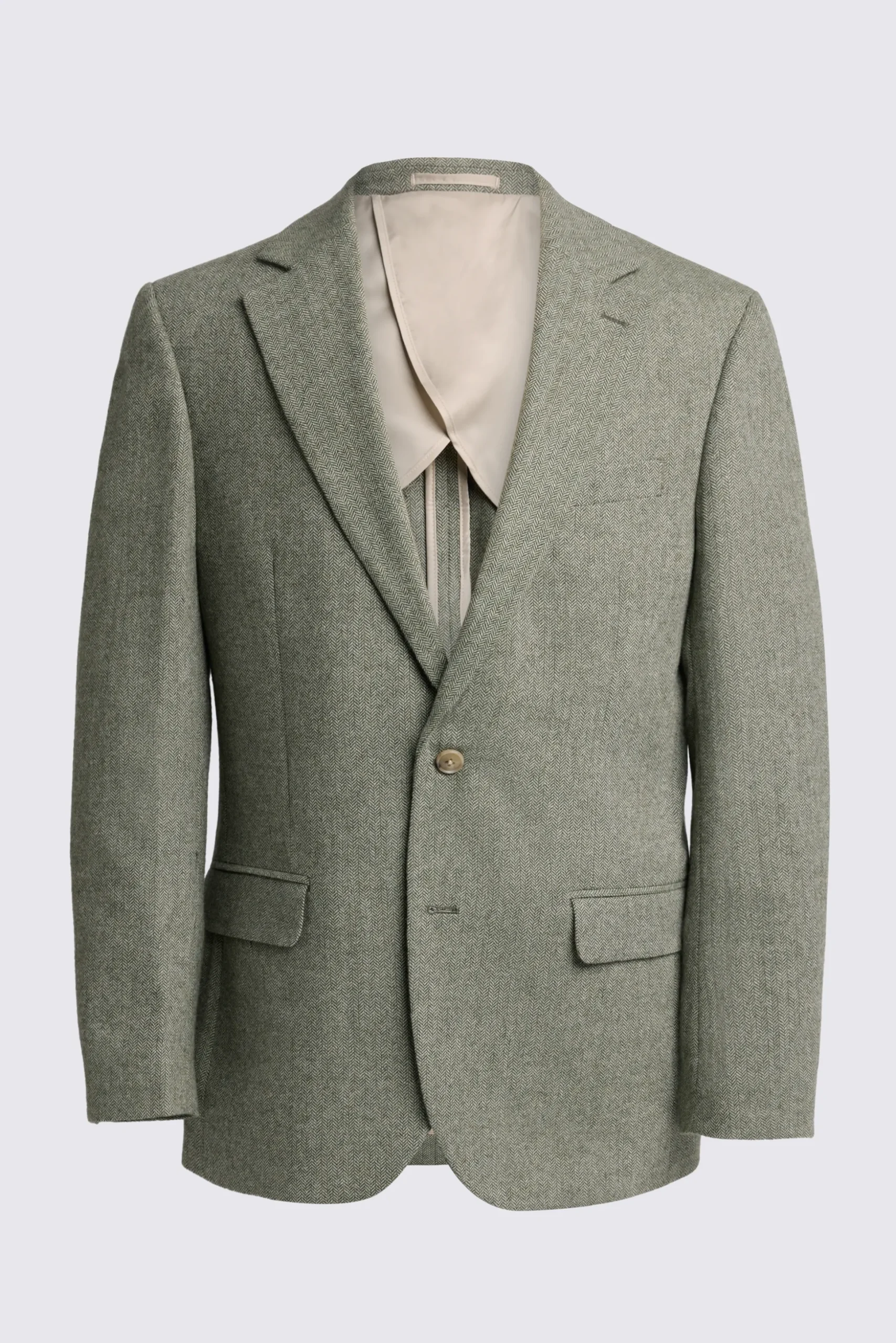 Regular Fit Sage Herringbone Suit