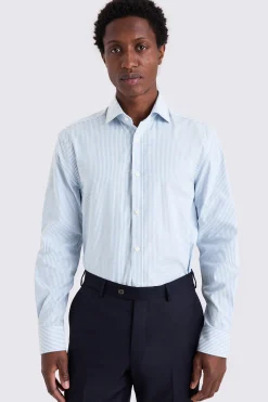 Regular Fit Sky Oxford Stripe Stretch Shirt
