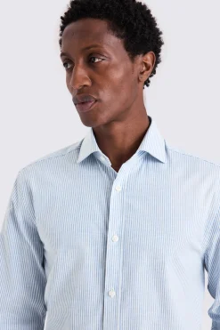 Regular Fit Sky Oxford Stripe Stretch Shirt