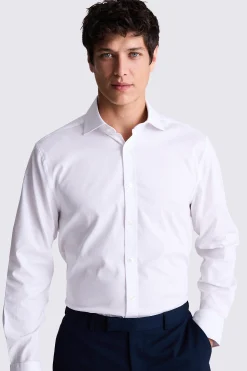 Regular Fit White Dobby Stretch Shirt