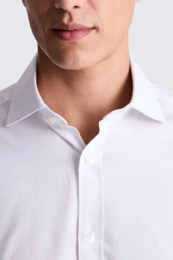 Regular Fit White Dobby Stretch Shirt