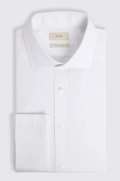 Regular Fit White Double Cuff Dobby Stretch Shirt