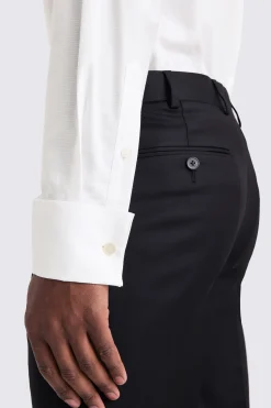 Regular Fit White Honeycomb Dobby Shirt