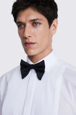 Regular Fit White Pleated Dress Shirt