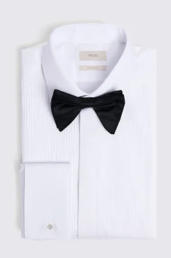 Regular Fit White Pleated Dress Shirt
