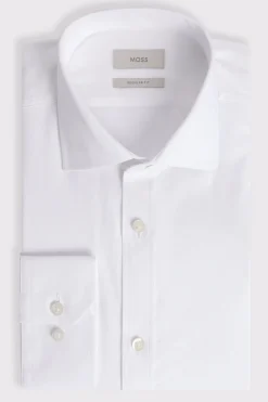 Regular Fit White Textured Shirt