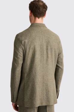 Relaxed Fit Khaki Cotton Linen Suit