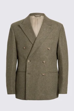Relaxed Fit Khaki Cotton Linen Suit