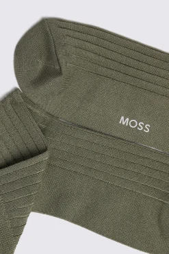 Sage Fine Ribbed Socks