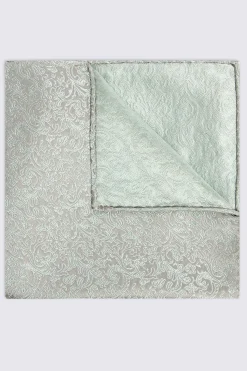 Sage Floral Swirl Silk Pocket Square