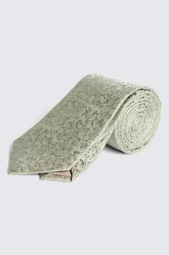 Sage Floral Swirl Silk Tie