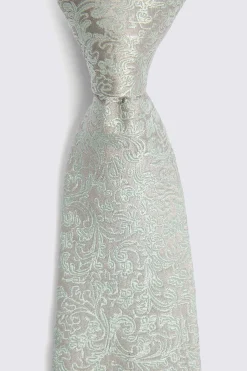 Sage Floral Swirl Silk Tie