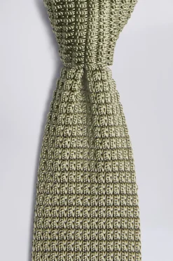 Sage Green Knitted Silk Tie