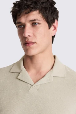Sage Terry Towelling Skipper Polo