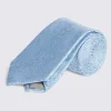 Silver-Blue Floral Swirl Silk Tie