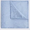 Sky Blue Floral Swirl Silk Pocket Square