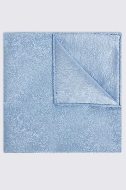 Sky Floral Swirl Silk Pocket Square