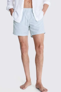 Sky Stripe Print Swim Shorts