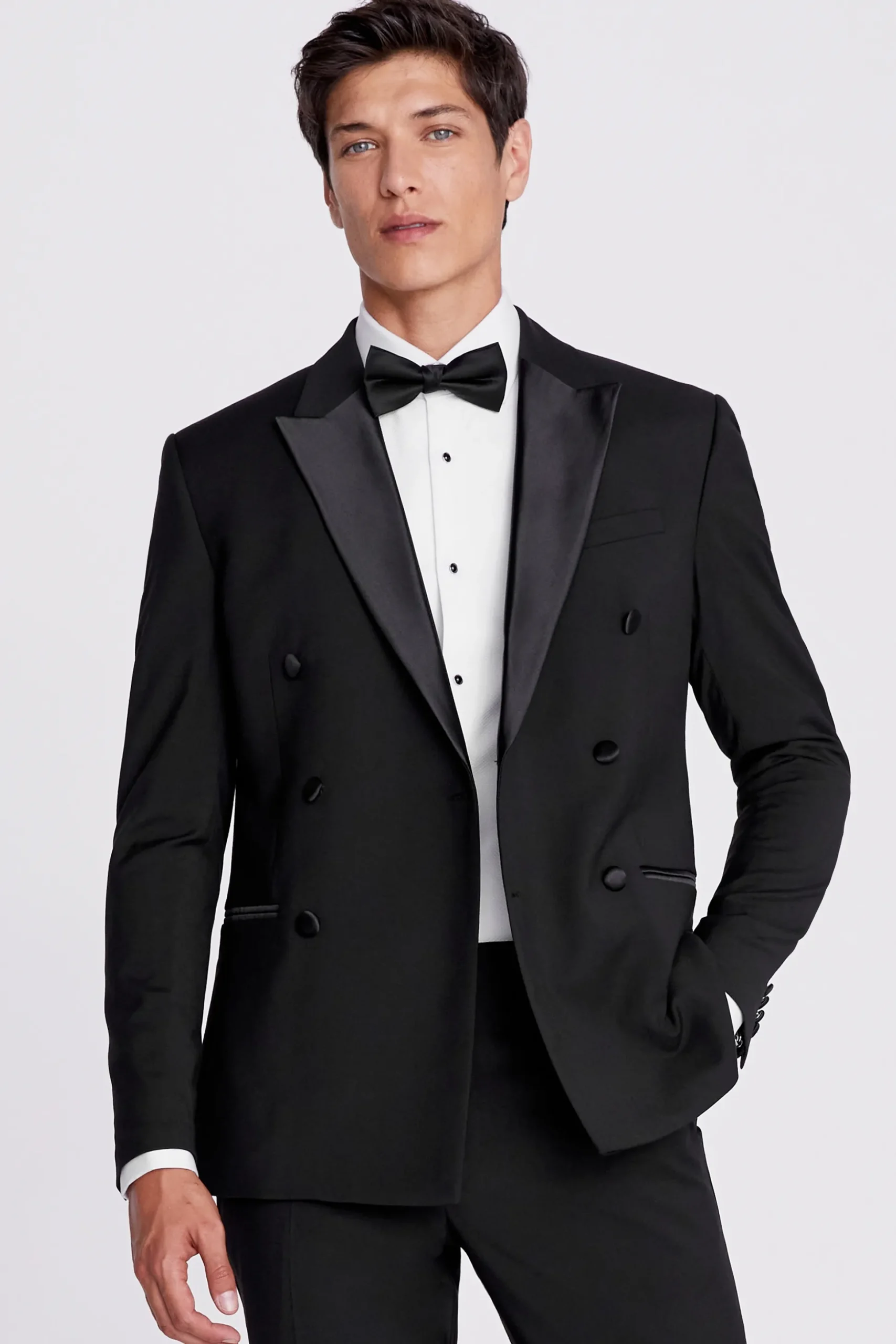 Slim Fit Black Double Breasted Tuxedo Jacket