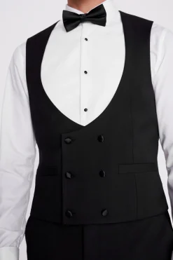 Slim Fit Black Dress Waistcoat