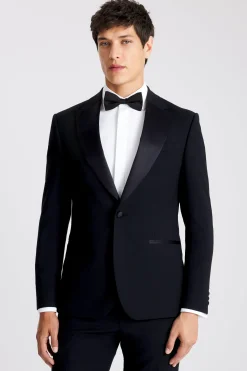 Slim Fit Black Peak Lapel Tuxedo Jacket