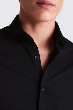 Slim Fit Black Stretch Shirt
