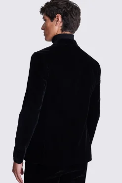 Slim Fit Black Velvet Jacket