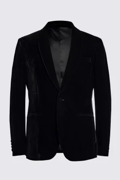 Slim Fit Black Velvet Jacket