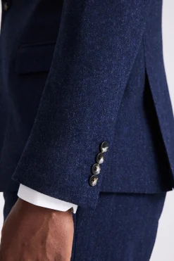 Slim Fit Blue Donegal Tweed Suit