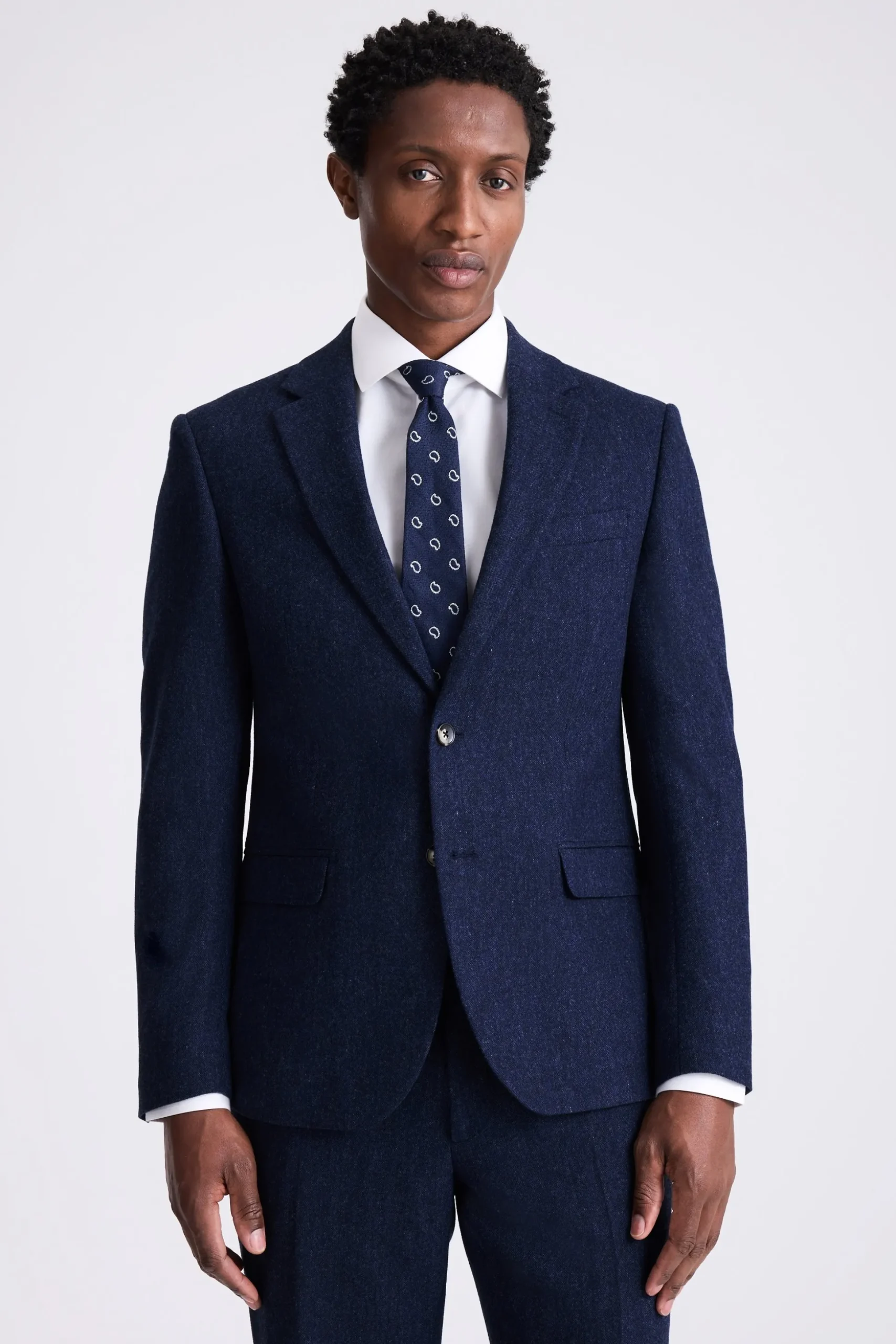 Slim Fit Blue Donegal Tweed Suit