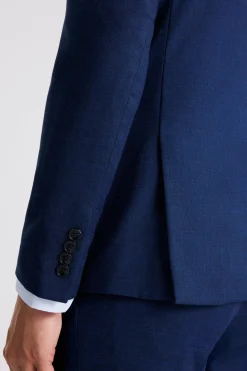 Slim Fit Blue Slub Suit