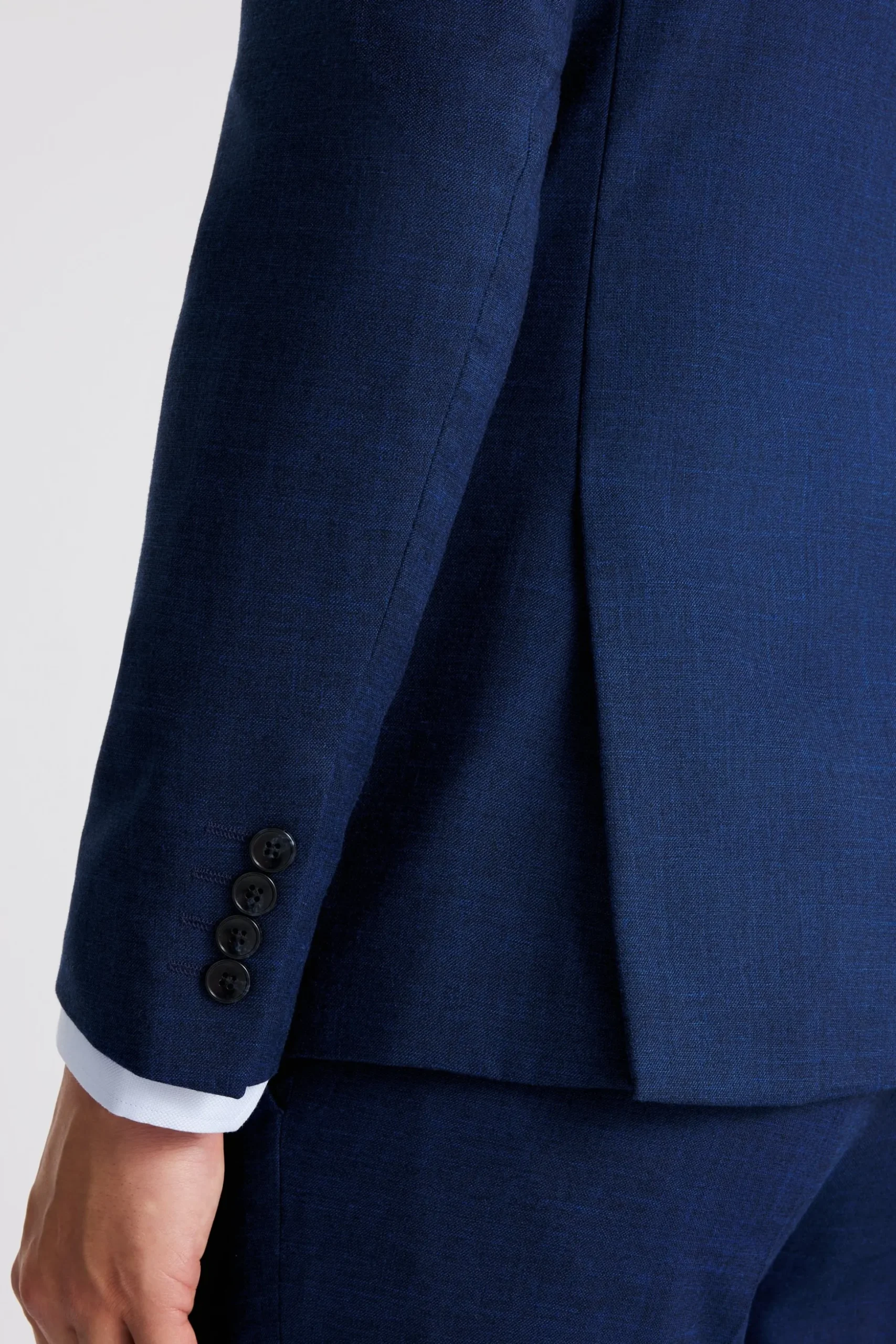 Slim Fit Blue Slub Suit